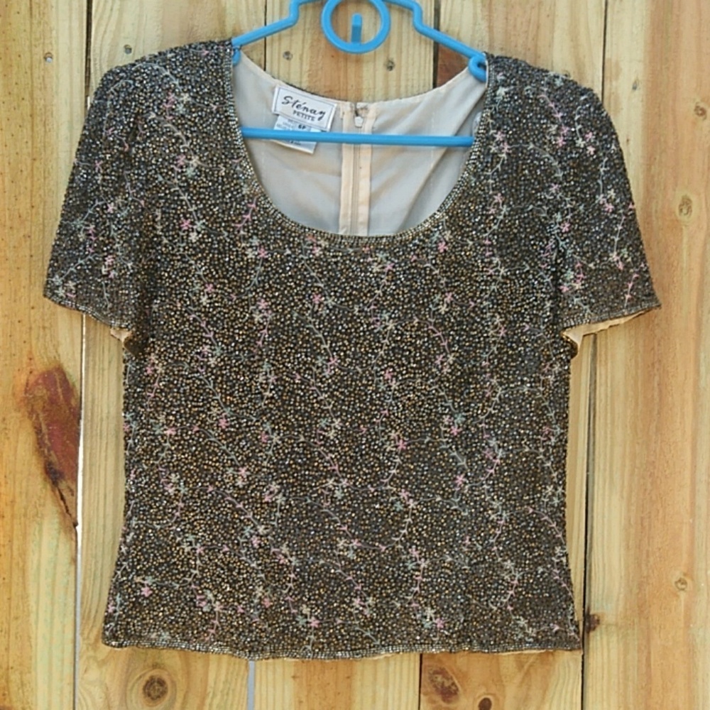Short sleeve Beaded top